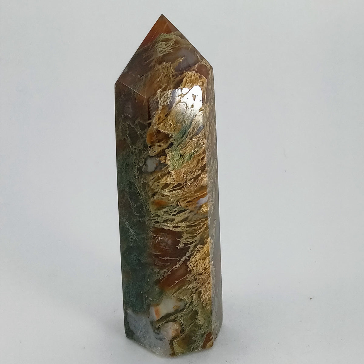 Red Moss Agate Tower