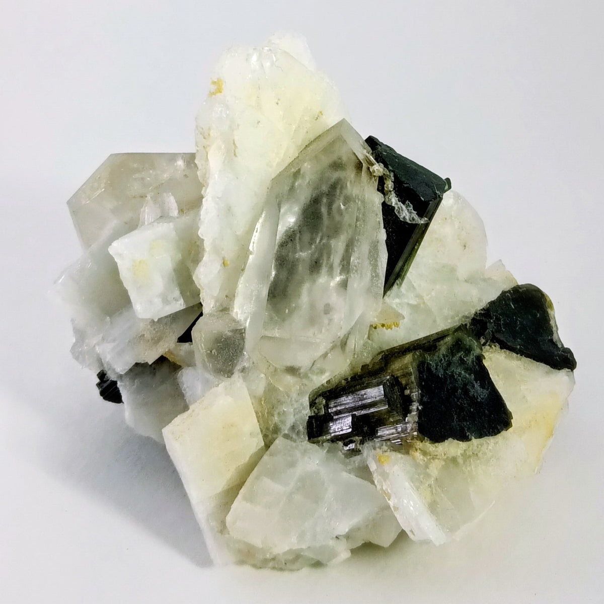 Fluorapatite, Tourmaline (Black & Green), Quartz & Cleavelandite